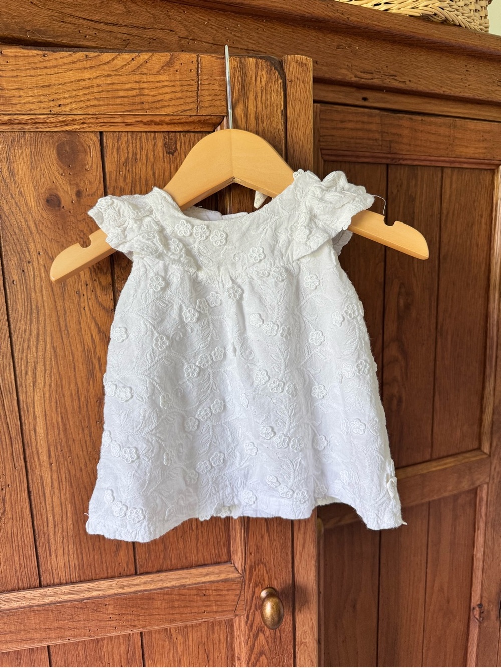 White Floral Eyelet Baby Dress